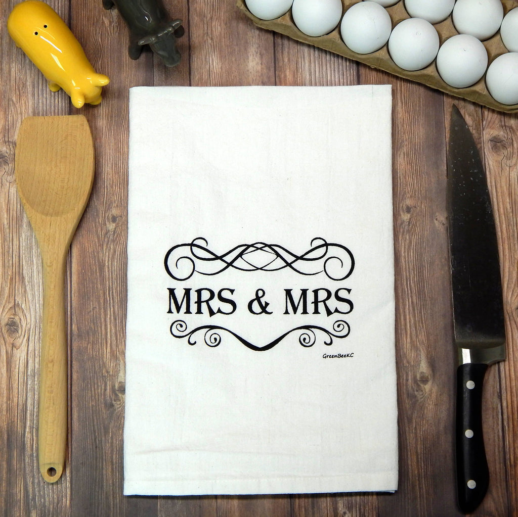 Mrs & Mrs Wedding Tea Towel